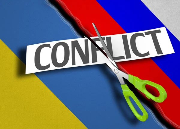 The Russian and Ukrainian conflict — Stock Photo, Image