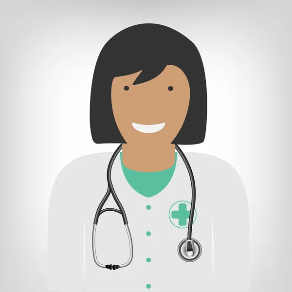 Icon smiling woman doctor — Stock vektor