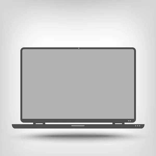 Ikonen grå laptop — Stock vektor
