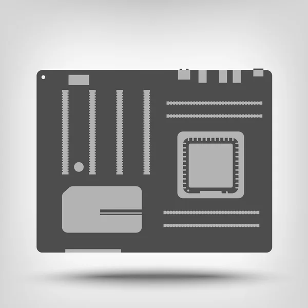 Icono de placa madre de ordenador — Vector de stock