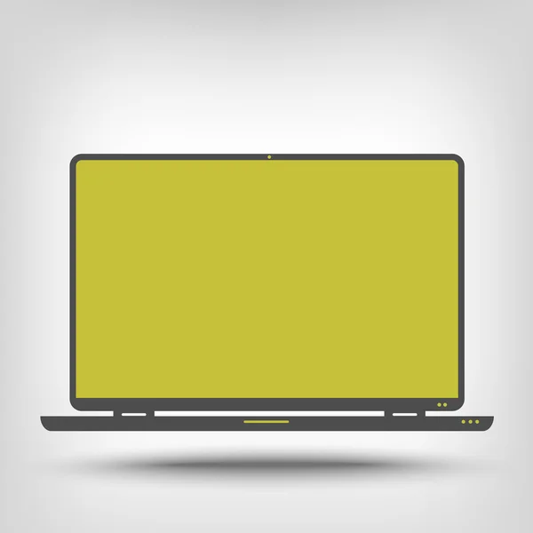 Laptop ícone cinza — Vetor de Stock