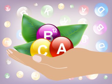 Bir grup sağlıklı vitamin