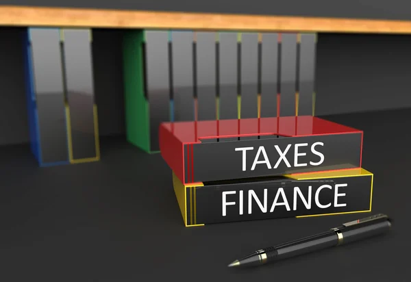 Impostos sobre pastas de escritório — Fotografia de Stock