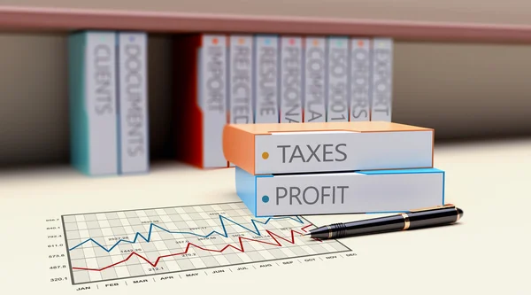 Office folders taxes — Stock Photo, Image