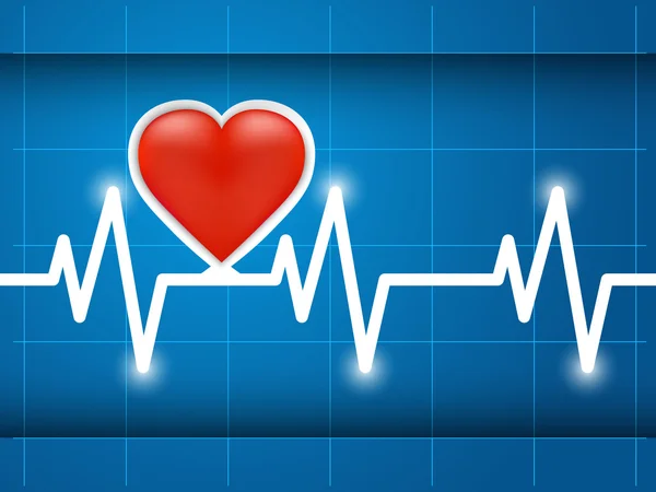 Cardiograma corazón sano — Vector de stock