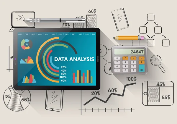 Concetto statistico — Vettoriale Stock