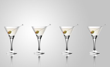 Zeytinli martini kokteyl cam. 