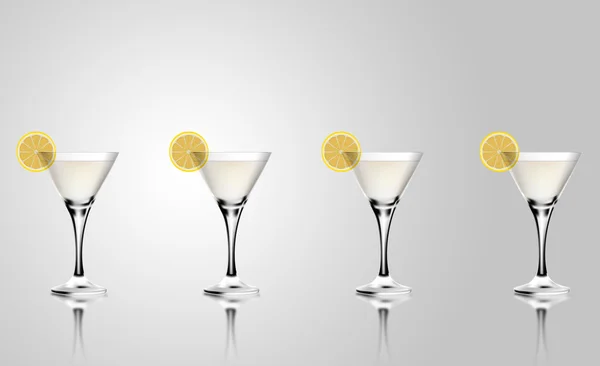 Martini cocktail in een glas met citroen. — Stockfoto