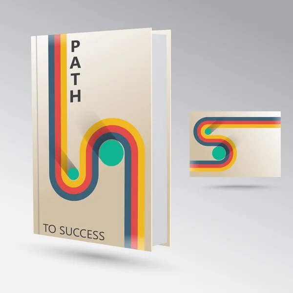 Η διαδρομή προς την επιτυχία ρετρό graphic design για το βιβλίο. — Διανυσματικό Αρχείο