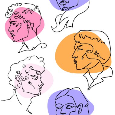 Kesintisiz bir insan portresi çizimi.