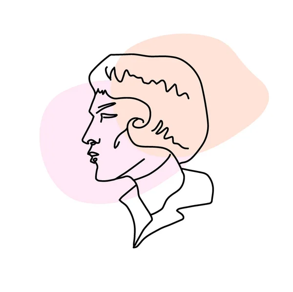 Devamlı çizgi, yüz ve saç stili, moda konsepti, kadın güzellik minimalisti, tişört için vektör illüstrasyonu, slogan tasarım grafikleri