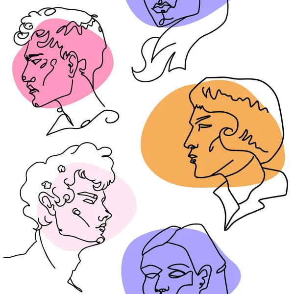 Kesintisiz bir insan portresi çizimi.