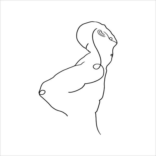 Sürekli bir insan çizgisi geri dönüyor. Vektör çizgisi sanat romantik erkek illüstrasyonu