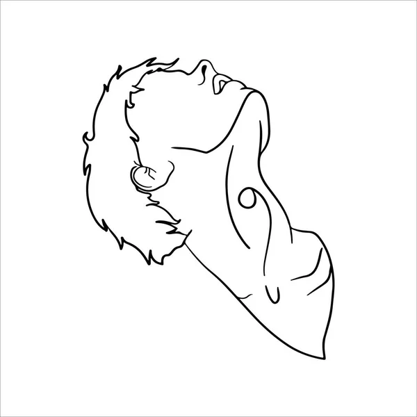 Continuous one line drawing of womans neck. Vector line art female illustration — Stock Vector