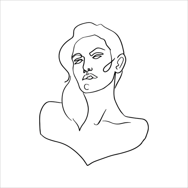 Dessin continu d'une ligne de beau portrait de femmes. Illustration vectorielle ligne art féminin — Image vectorielle