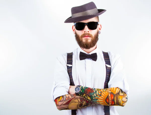 Retrato de um hipster elegante — Fotografia de Stock