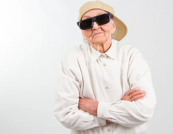 Cool grandma stands for her right — Stock Photo, Image