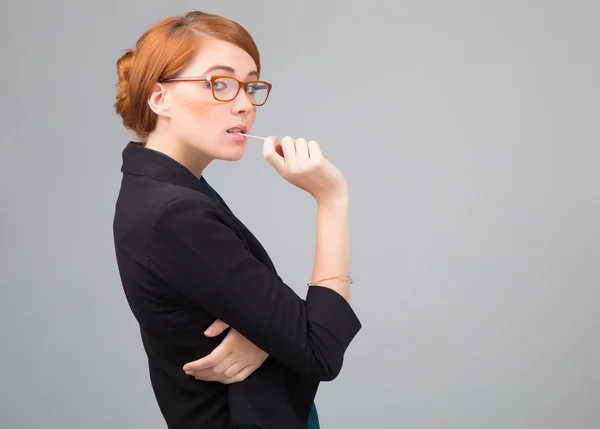 Red-haired businesswoman's porttrait — Stock Photo, Image