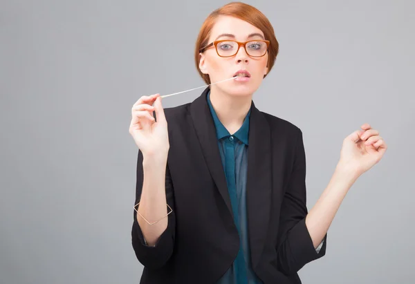 Red-haired businesswoman's porttrait — Stock Photo, Image