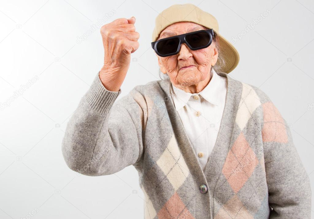 Cool grandma fights for her right Stock Photo by ©giorgiomtb 54498375