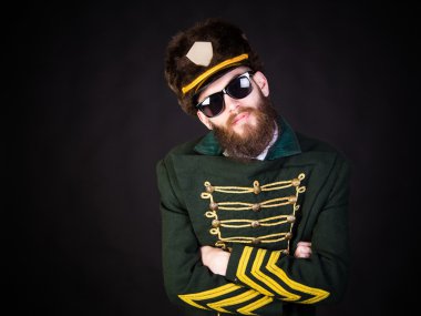 Military man with sunglasses