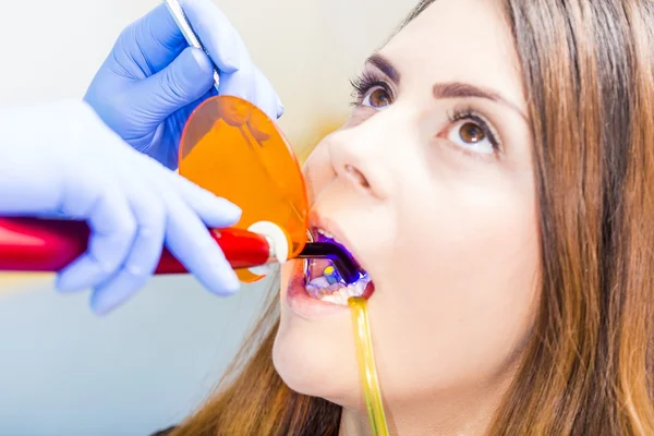 Dentální hygiena ženy — Stock fotografie