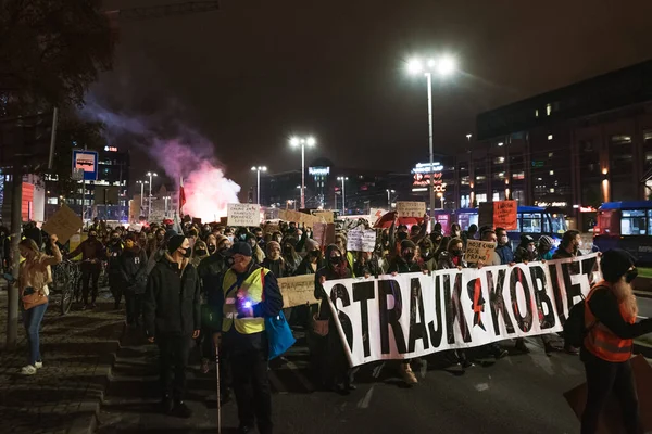 Wroclaw Polska Listopad 2020 Strajk Kobiet Protest Wyroku Trybunału Konstytucyjnego — Zdjęcie stockowe