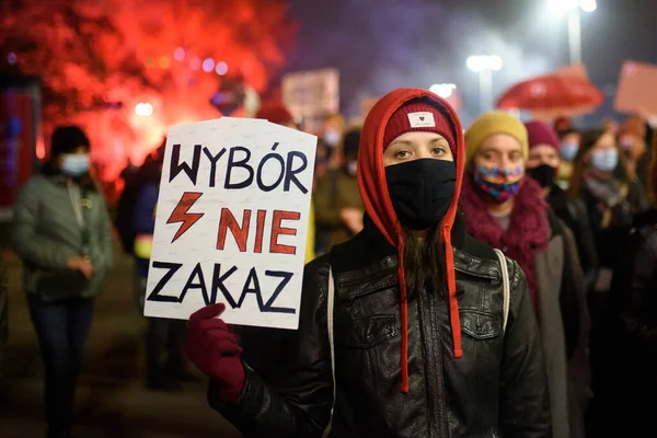 Falta Polónia Novembro 2020 Greve Das Mulheres Protesto Após Julgamento — Fotografia de Stock