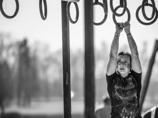 Schriftelijk Polen April 2018 Extreem Hardlopen Met Hindernis Runmageddon Foto — Stockfoto