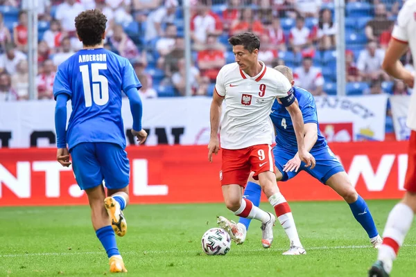 Poznan Poland Haziran 2021 Dostça Futbol Maçı Polonya Zlanda Aslında — Stok fotoğraf