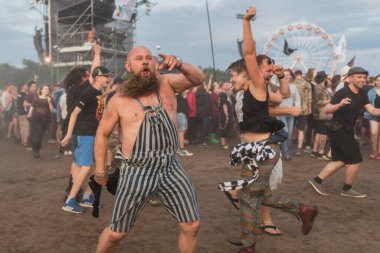 KOSTRZYN NAD ODRA, POLAND - 1 AĞUSTOS 2019 Pol 'and' Rock Festivali.