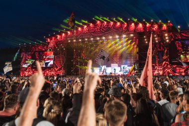 KOSTRZYN NAD ODRA, POLAND - 1 Ağustos 2019: 25 Pol 'and' Rock Festivali.