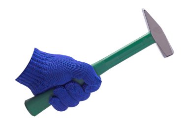 Beyaz arkaplanda çekiç