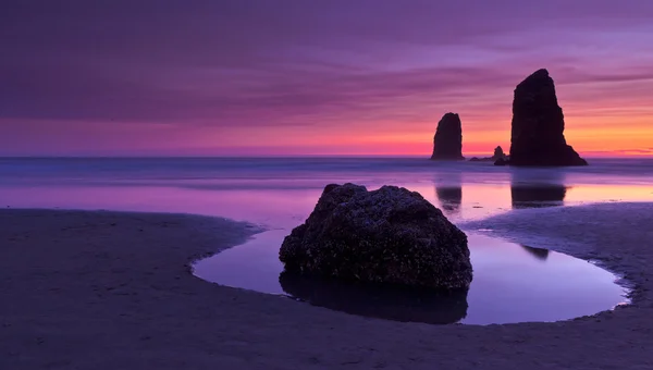 Sunset on Cannon Beach, Oregon, USA — Stock Photo, Image