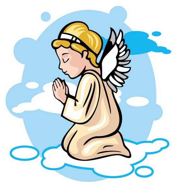 Angelo sta pregando in cielo — Vettoriale Stock