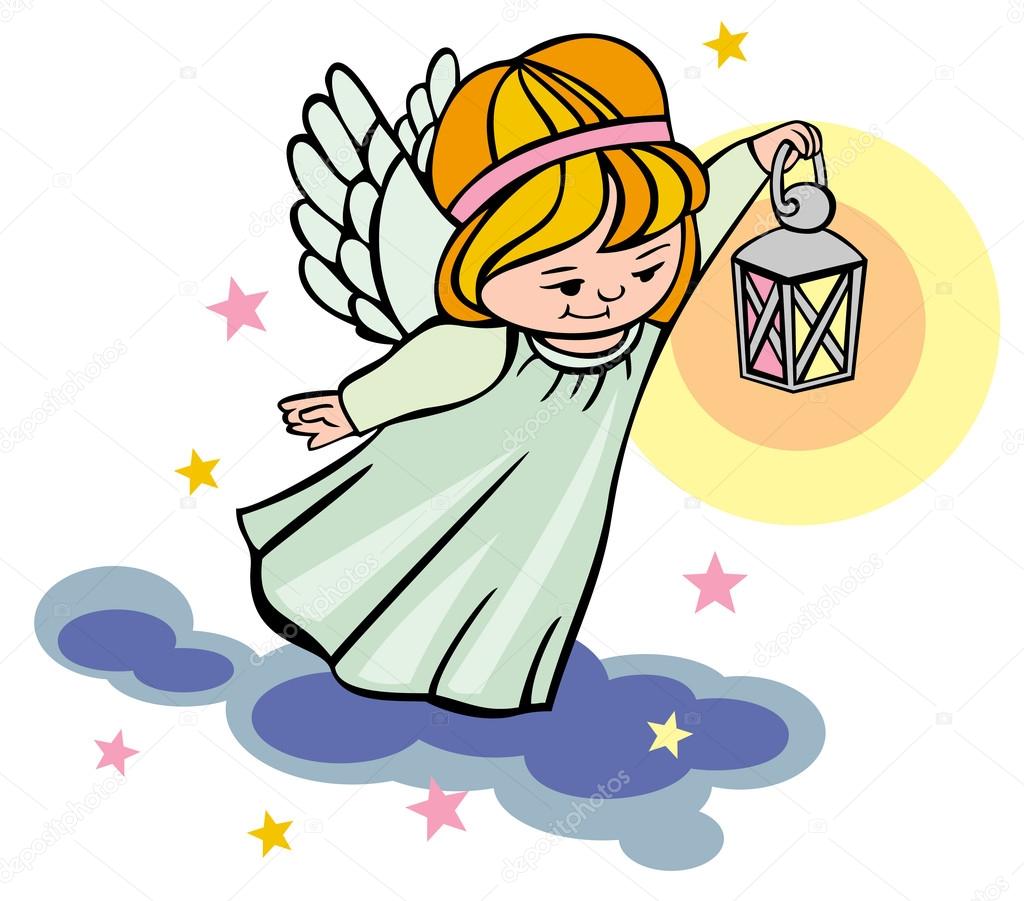 Flying angel with lantern
