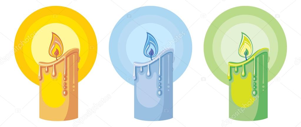 Three decorative candles