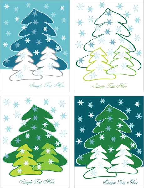 Christmas tree and snow — Stock Vector