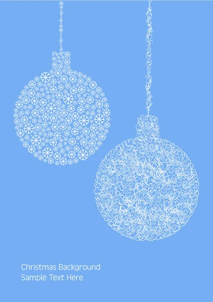 Color vector bolas de Navidad hechas de copos de nieve — Vector de stock