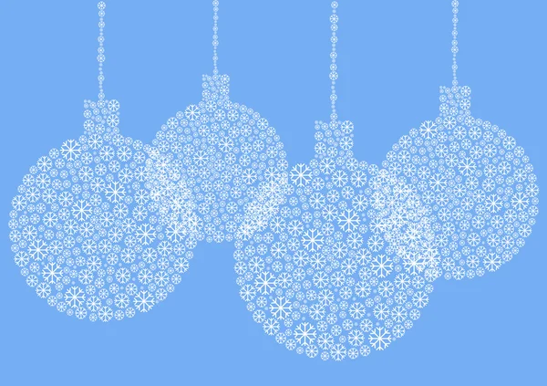 Color vector christmas balls made of snow flakes — Stock Vector