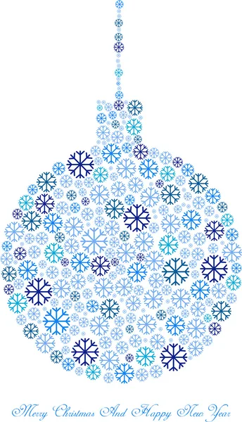 Color vector christmas balls made of snow flakes — Stock Vector