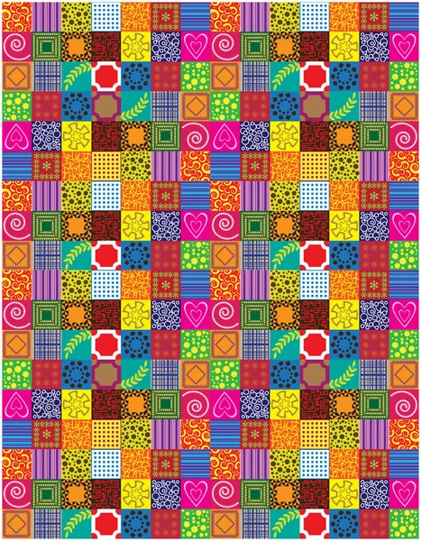 Conception de patchwork vectoriel couleur — Image vectorielle