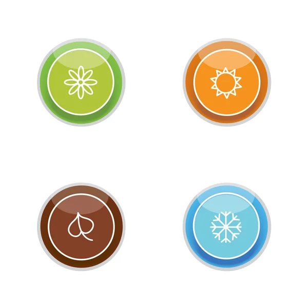 Set of four seasons icons — Stock Vector