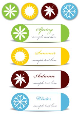 dört mevsim simge kümesi