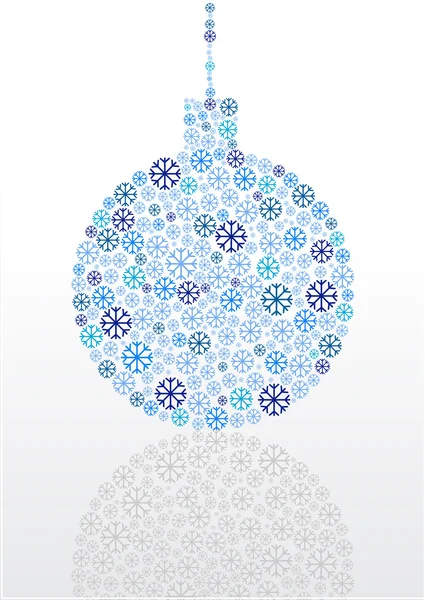 Fondo vectorial con bola de Navidad de copos de nieve — Archivo Imágenes Vectoriales