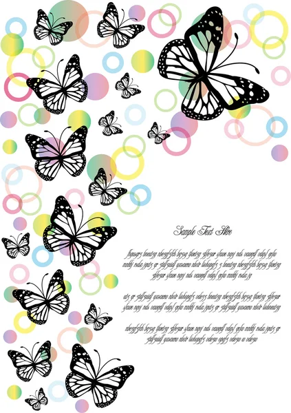 Motif avec des silhouettes de papillons — Image vectorielle