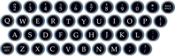 Vintage typewriter keys — Stock Vector