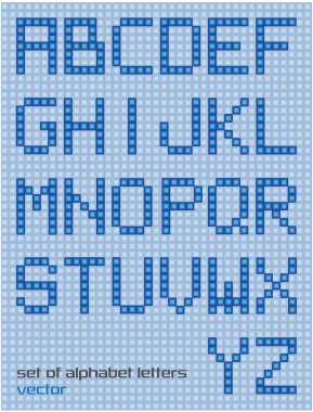 Parlak dijital alfabe seti