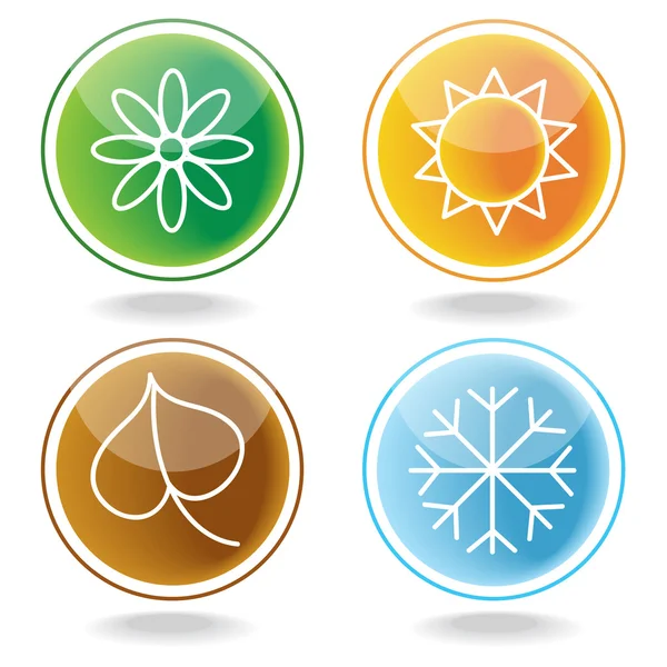 Set of four seasons icons — Stock Vector