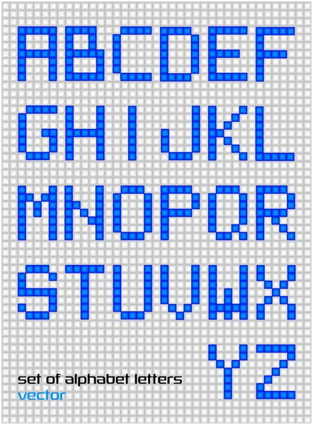 Uppsättning av ljusa digital alfabet — Stock vektor